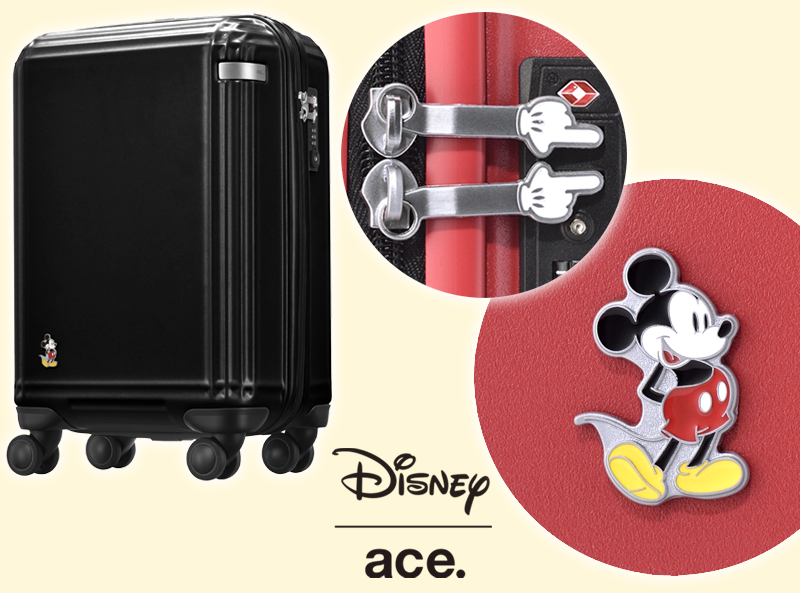 Ace エース 機内持ち込み可能 ディズニー スペシャルエディション スタンディングミッキー スーツケース 32l ジッパーキャリー 4輪 Tsaロック 3 3kg ラティスz Disney Mickey Mouse 軽量 修学旅行 海外旅行 かわいい おしゃれ キャビンサイズ ディズニー