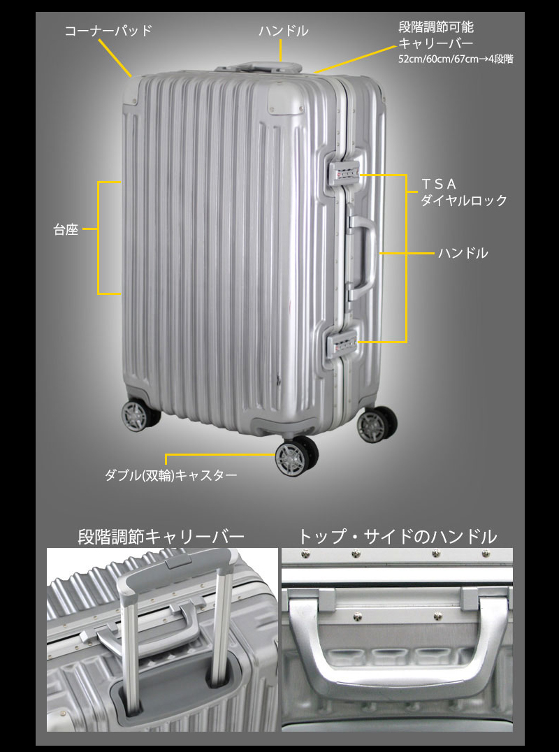 siffler/シフレトライデントTRIDENTフレームスーツケース TRI