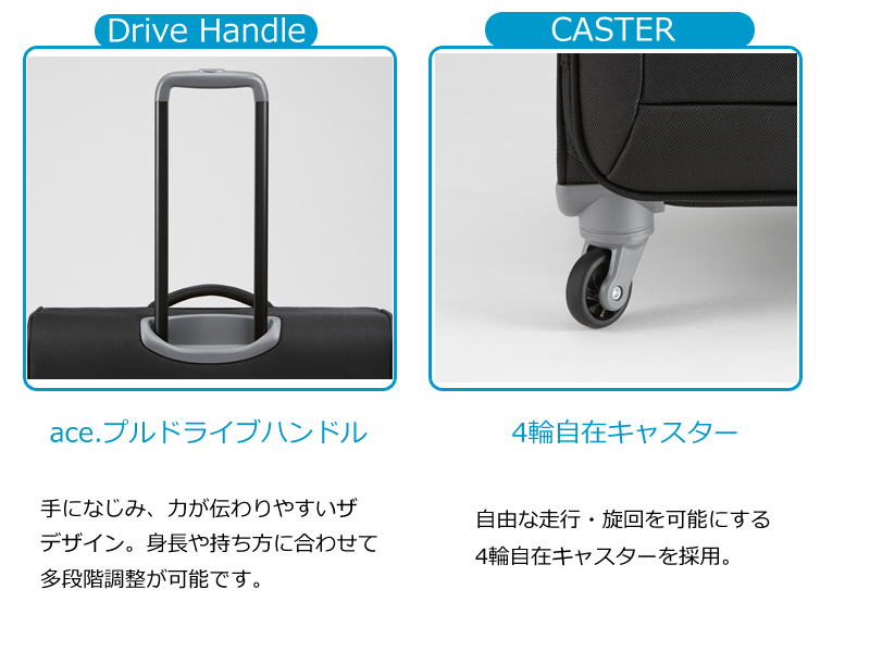 エース トーキョー スーツケース58L 35702 ブラック