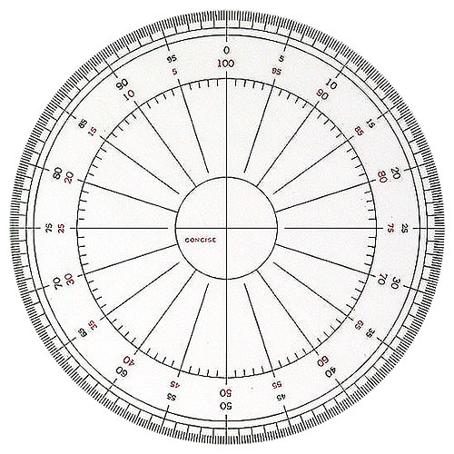 百分率全円分度器 デザイン文具 事務用品 製図 製図用品 計算尺 コンサイスストア