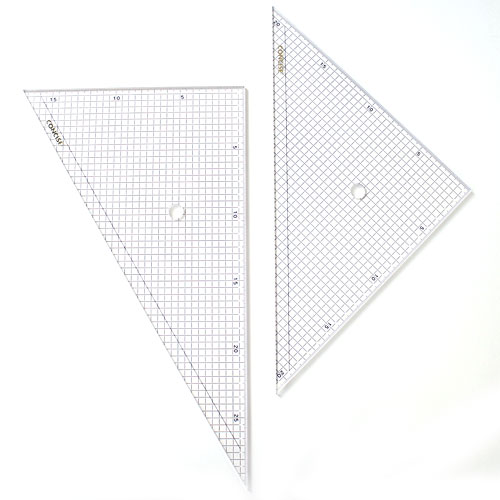 三角定規セット 30cm 5mm方眼 3mm厚コンサイス 330T-5 60度 45度