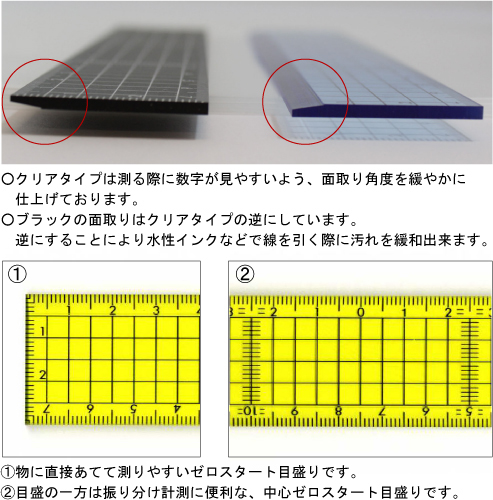 方眼カラー直定規 15cm デザイン文具 事務用品 製図 製図用品
