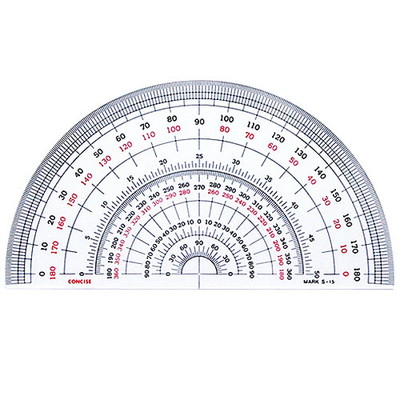 半円分度器 S-12 (直径12cm) デザイン文具 事務用品 製図 製図用品 