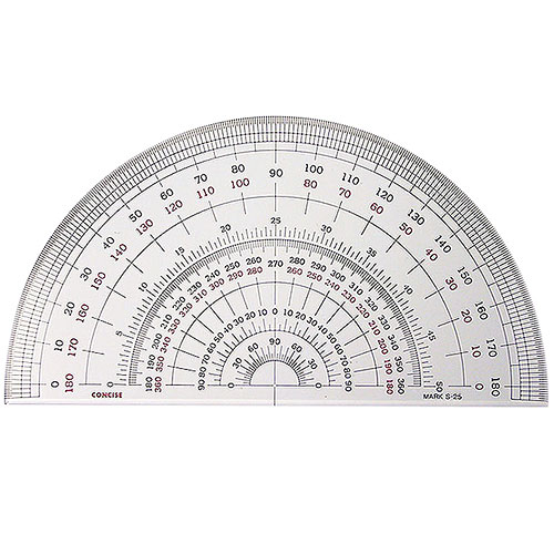 半円分度器 S-25 (直径25cm) デザイン文具 事務用品 製図 製図