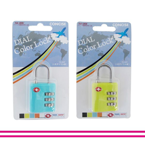 ダイヤル式南京錠 TSA3桁ダイヤルカラーロック TL-05T TTC コンサイス