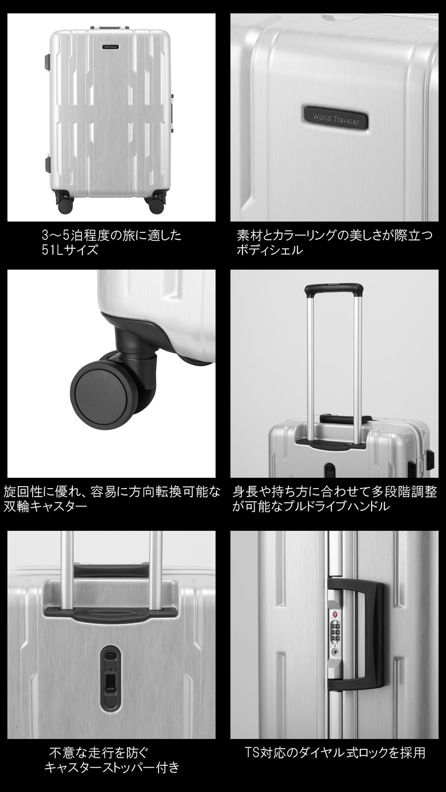 送料無料 正規品 スーツケース 3-5泊の旅に ACE エース World Traveler