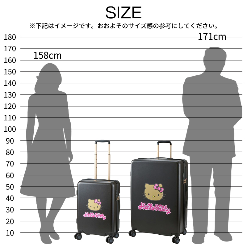 サンリオキャラクターズ 日焼けハローキティ スーツケース Lサイズ 83L