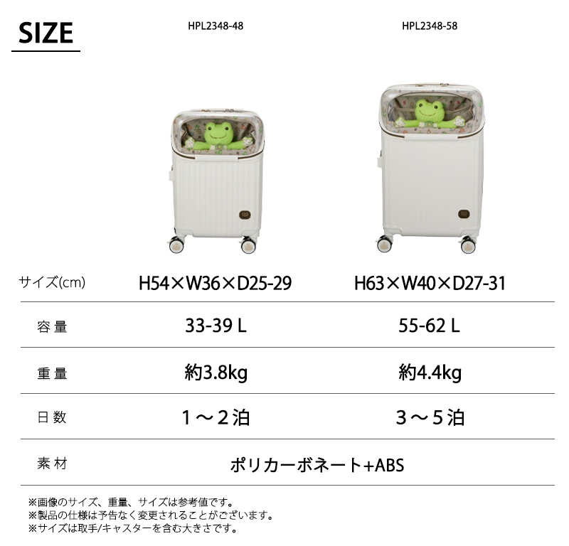 スーツケース キャリーケース 正規品 シフレ かえるのピクルス Mサイズ
