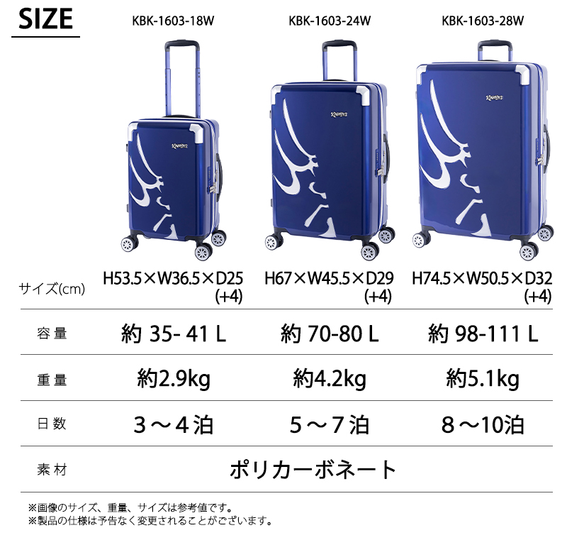 日本製】 A.L.I / アジアラゲージ KABUKI スーツケース 70/80L KBK
